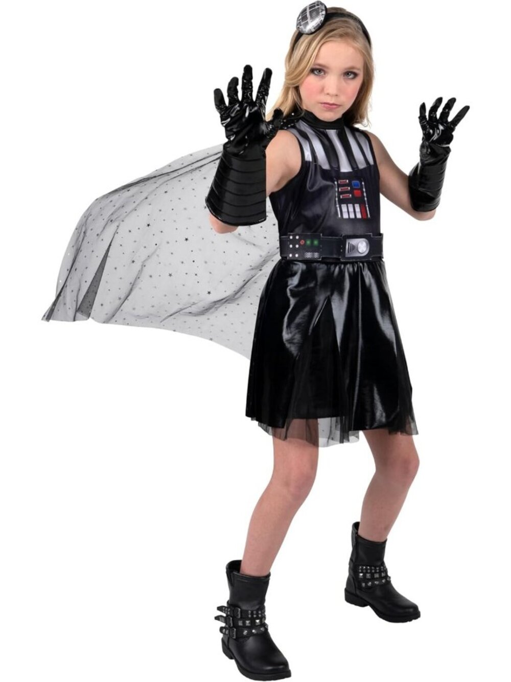 Kids' Darth Vader Halloween Dress with Cape, Gloves & Headband - Star Wars